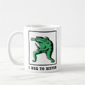 Mug Funny Frog with Knife – "I Beg to Differ" Meme (Gauche)