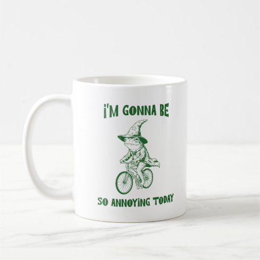 Mug Funny Frog Wizard Riding A Bicycle Sarcastic Quote (Gauche)