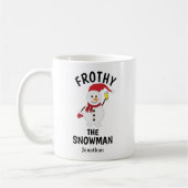 Mug Funny Frosty le bonhomme de neige avec bière Perso (Gauche)