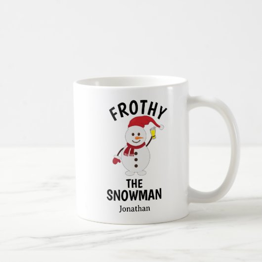 Mug Funny Frosty le bonhomme de neige avec bière Perso (Droite)