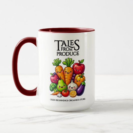 Mug Funny Fruits Veggies Tales from Produce Grocery (Gauche)