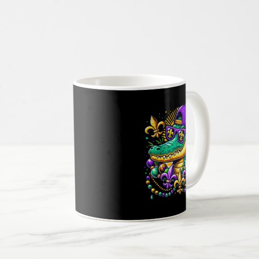 Mug Funny Gator Mardi Gras  (Devant droit)