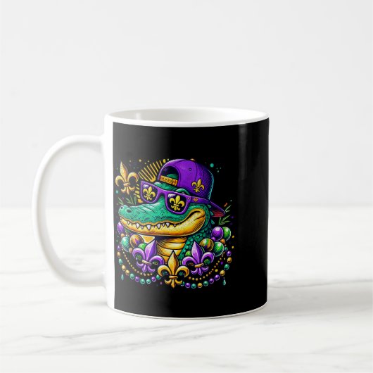 Mug Funny Gator Mardi Gras  (Gauche)