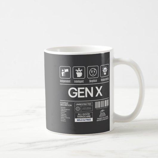 Mug Funny Generation X Characteristics Mens Navy  (Droite)