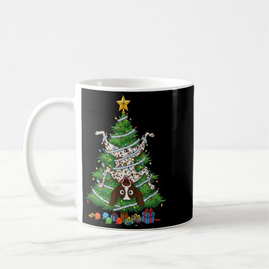 Mug Funny German Shorthaired Inter Dog Christmas Tree  (Gauche)