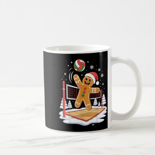 Mug Funny Gingerbread Volleyball Player Christmas  (Droite)