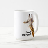 Mug Funny Giraffe Good Morning Salutation Faune (Devant droit)