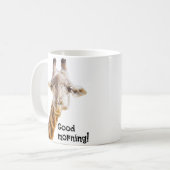 Mug Funny Giraffe Good Morning Salutation Faune (Devant gauche)