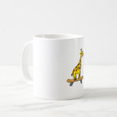 Mug Funny Giraffe Lover Giraffe Skateboard (Devant gauche)
