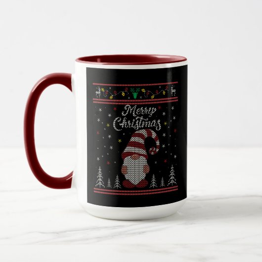 Mug Funny Gnome Joyeux Noël (Gauche)