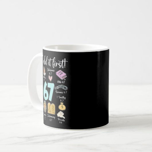 Mug Funny God Did It First 67 Meme Jesus Christian Bib (Devant gauche)