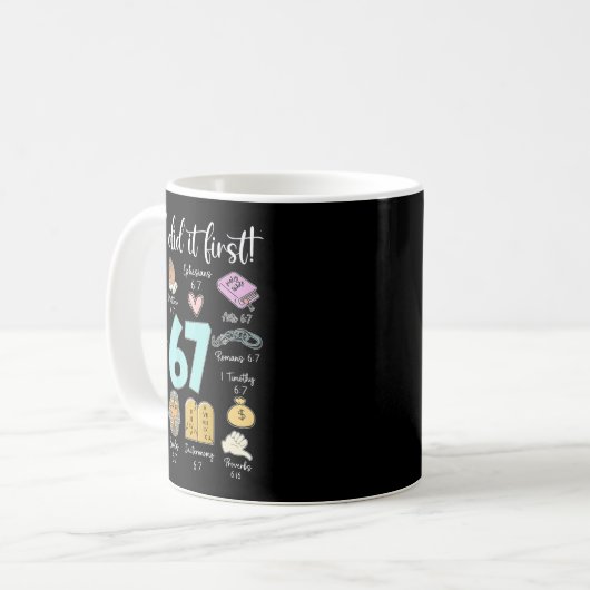 Mug Funny God Did It First 67 Meme Jesus Christian Bib (Devant gauche)