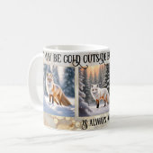 Mug Funny Gold Snow Fox Photo (Devant gauche)