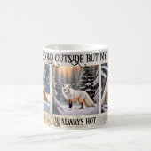 Mug Funny Gold Snow Fox Photo (Centre)