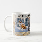 Mug Funny Gold Snow Fox Photo (Gauche)