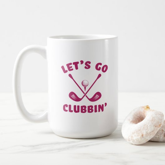 Mug Funny Golf Club Humour Golf moderne Sport rose (Avec donut)