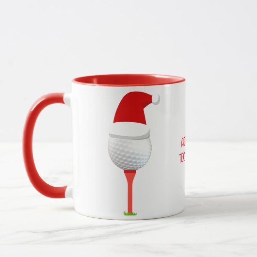 Mug Funny Golf de Noël Golf Ball Rouge (Gauche)