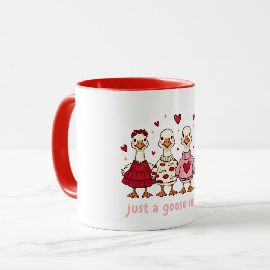 Mug Funny Goose Valentines Womens  (Devant gauche)