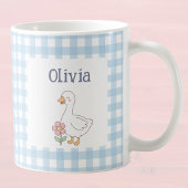 Mug Funny Goose with Blue Gingham Charm
