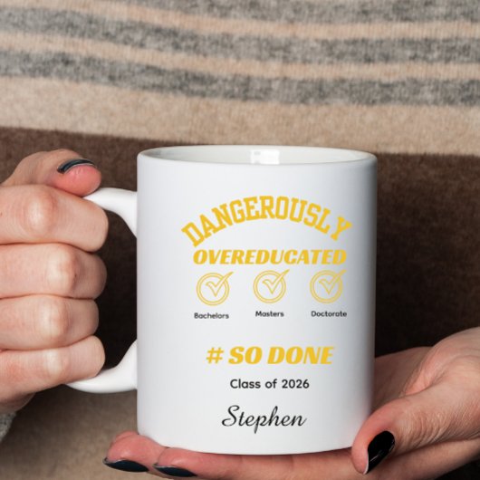 Mug Funny Graduation degree gold and black