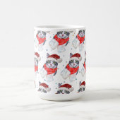 Mug Funny Gray and White Tabby Cat Christmas (Centre)