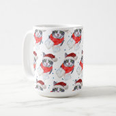Mug Funny Gray and White Tabby Cat Christmas (Devant gauche)