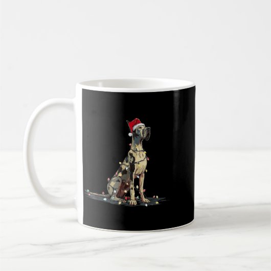Mug Funny Great Dane Christmas Graphics Dog Lights Lov (Gauche)