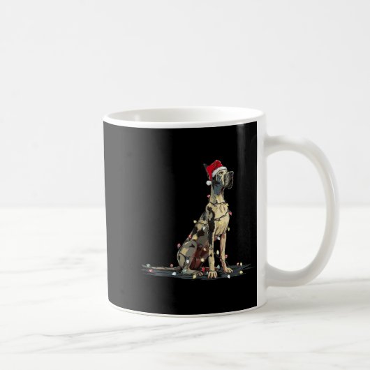 Mug Funny Great Dane Christmas Graphics Dog Lights Lov (Droite)