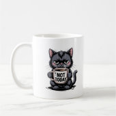 Mug Funny Grumpy Black Cat Lover Not Today Sarcastic (Gauche)
