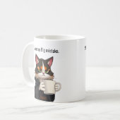 Mug Funny Grumpy cat dans un chat Robe et Café (Devant gauche)