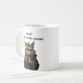 Mug Funny Grumpy cat dans un Robe et Café (Devant gauche)