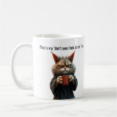 Mug Funny Grumpy cat dans un Robe et Café (Gauche)