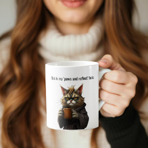 Mug Funny Grumpy cat dans un Robe et Café