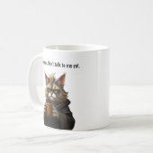 Mug Funny Grumpy cat dans un Robe et Café (Devant gauche)