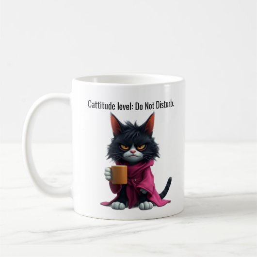 Mug Funny Grumpy cat dans un Robe et café Black Cat (Gauche)