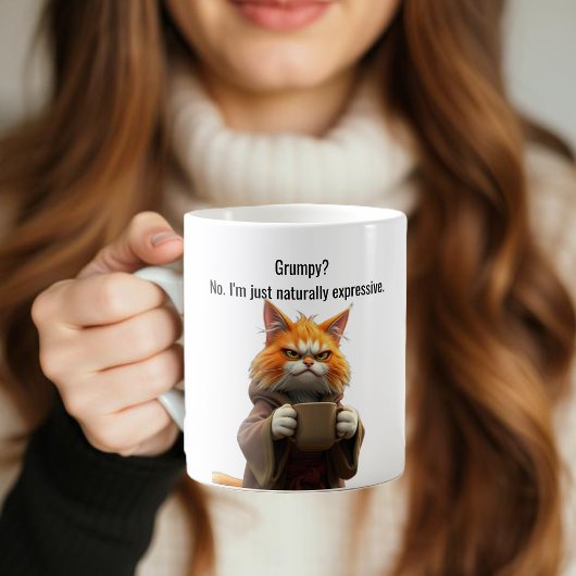 Mug Funny Grumpy cat dans un Robe et café Orange Cat