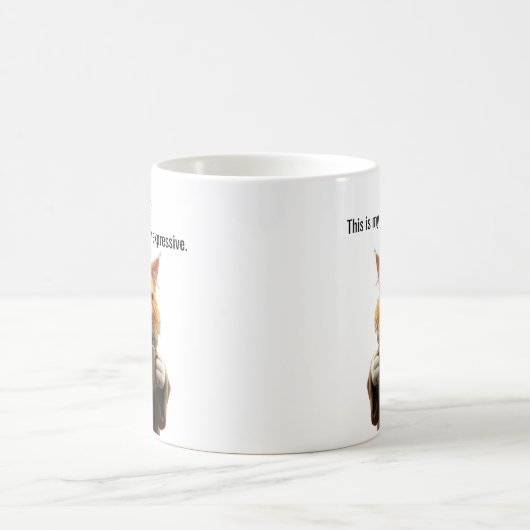 Mug Funny Grumpy cat dans un Robe et café Orange Cat (Centre)