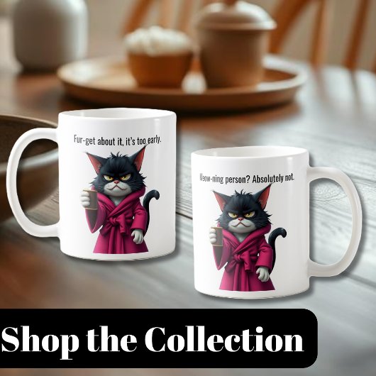 Mug Funny Grumpy chat dans un chat Robe et Coffee-Blac