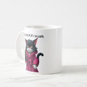 Mug Funny Grumpy chat dans un chat Robe et Coffee-Blac (Devant gauche)