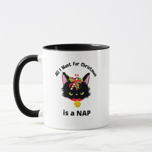 Mug Funny Grumpy Christmas Cat (Gauche)