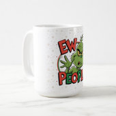 Mug Funny Grumpy Christmas “Ew People” Cartoon Design  (Devant gauche)