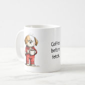 Mug Funny Grumpy Dog - Coffee Before Fetch (Devant gauche)