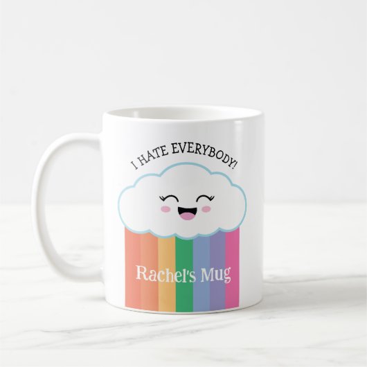 Mug Funny Grumpy Kawaii Cloud et Rainbows (Gauche)