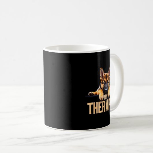 Mug Funny Gsd Shep Puppy My Therast German Shepherd Do (Devant droit)