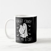 Mug Funny Halloween Cat Ghost Forget Candy Give Me Cat (Gauche)