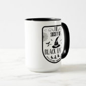 Mug Funny Halloween fête noir casquette sorcière broom (Devant droit)