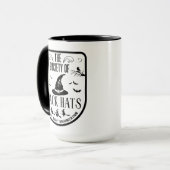 Mug Funny Halloween fête noir casquette sorcière broom (Devant gauche)