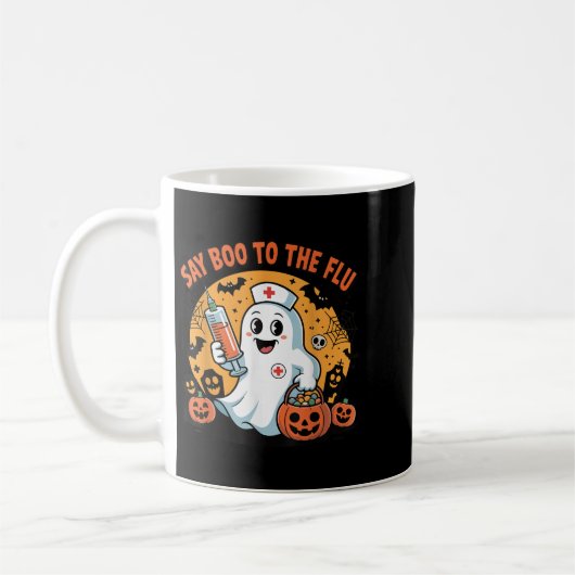 Mug Funny Halloween Quote Say Boo To The Flu Cool Vacc (Gauche)