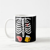 Mug Funny Halloween Skeleton Beer &amp; Steak Costume  (Gauche)