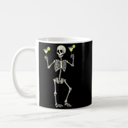 Mug Funny Halloween Skeleton Drinking Margarita Tail (Gauche)